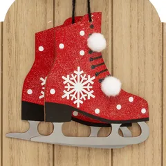 Atmosphera Wooden Sled with Ornaments Hanging Decoration (1 Pc, 50 cm)