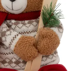 Atmosphera Seated Skiing Bear Decor (1 Pc, 14 x 12 x 50 cm)