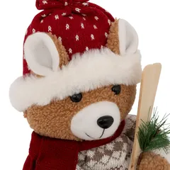 Atmosphera Seated Skiing Bear Decor (1 Pc, 14 x 12 x 50 cm)