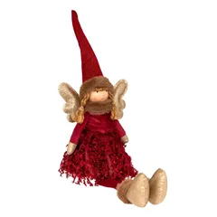 Atmosphera Battery-Operated LED Sitting Fairy Decor (Red, 1 Pc, 48 cm)