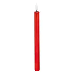 Atmosphera Battery-Operated LED Taper Candle Set (2 Pc, Red, 28 cm)