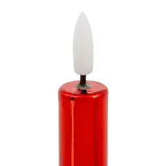 Atmosphera Battery-Operated LED Taper Candle Set (2 Pc, Red, 28 cm)