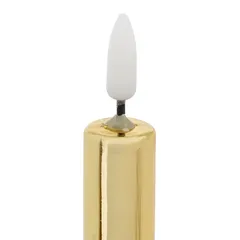 Atmosphera Battery-Operated LED Taper Candle Set (2 Pc, Gold, 28 cm)