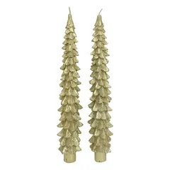 Atmosphera Taper Candle Set (Gold Pine, 2 Pc, 25 cm)
