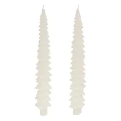 طقم شموع مدببة أتموسفيرا (صنوبري أبيض، قطعتين، 25 سم)