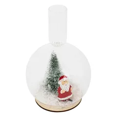 Atmosphera Santa Claus Snow Globe Candle Holder (1 Pc, 10 x 15 cm)