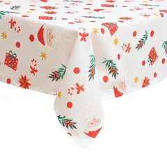 Atmosphera Stain-Resistant Santa Claus Print Tablecloth (1 Pc, 140 x 240 cm)