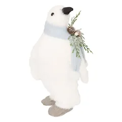 Atmosphera Penguin with Blue Scarf Figure Decor (1 Pc, 20.5 x 40 cm)