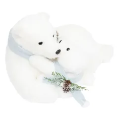 Atmosphera Bear with Baby and Blue Scarf Figure Decor (1 Pc, 49.7 x 33.5 cm)