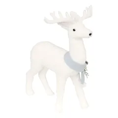 Atmosphera Reindeer with Blue Scarf Figure Decor (1 Pc, 62 x 49 cm)