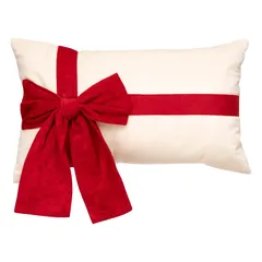 Atmosphera Velvet Bow Gift Decor Cushion (1 Pc, 30 x 50 cm)