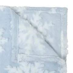 Atmosphera Snowflake Decor Throw (Blue, 130 x 180 cm)