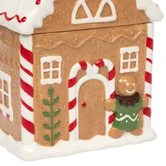 Atmosphera Ceramic Gingerbread House Cookie Jar (1 Pc, 14 x 17 x 25 cm)