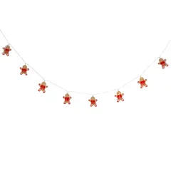 Feeric Battery-Operated LED Gingerbread Garland (1 Pc, 135 cm, Warm White)