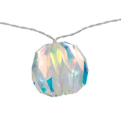 Feeric Battery-Operated LED Iridescent Ball Garland (1 Pc, 165 cm, Warm White)