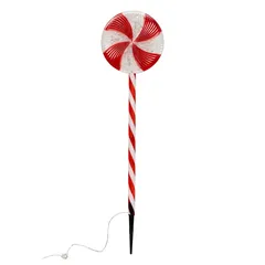 Feeric Battery-Operated LED Luminous Candy Cane Outdoor Decor (1 Pc, 70 cm)