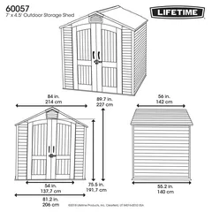 Lifetime Outdoor Storage Shed (215 x 77 x 58 cm)