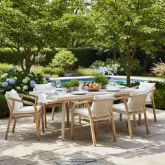 Leman Acacia Wood Dining Table (76 x 100 x 210 cm)