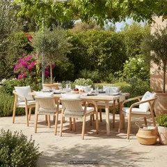 Leman Acacia Wood Dining Table (76 x 100 x 210 cm)