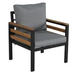 Adora 5-Seater Steel Outdoor Sofa Set W/Wood Top (65 x 55 x 81 cm, 4 Pc.)