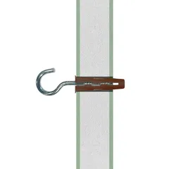 Diall Uno Polypropylene & Steel C Hook W/Wall Plug Pack (Brown, Dia. 0.7 x L. 3 cm, 2 Pc.)