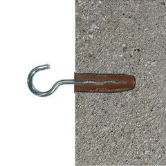 Diall Uno Polypropylene & Steel C Hook W/Wall Plug Pack (Brown, Dia. 0.7 x L. 3 cm, 2 Pc.)