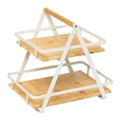5Five Ordera 2-Level Kitchen Metal Shelf (30 x 22.5 x 29 cm, Beige & White)
