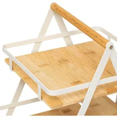 5Five Ordera 2-Level Kitchen Metal Shelf (30 x 22.5 x 29 cm, Beige & White)