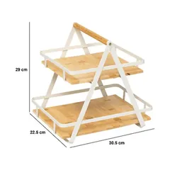 5Five Ordera 2-Level Kitchen Metal Shelf (30 x 22.5 x 29 cm, Beige & White)