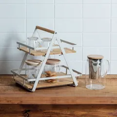 5Five Ordera 2-Level Kitchen Metal Shelf (30 x 22.5 x 29 cm, Beige & White)