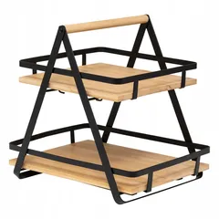 5Five Ordera 2-Level Kitchen Metal Shelf (30 x 22.5 x 29 cm, Beige & Black)