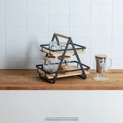 5Five Ordera 2-Level Kitchen Metal Shelf (30 x 22.5 x 29 cm, Beige & Black)