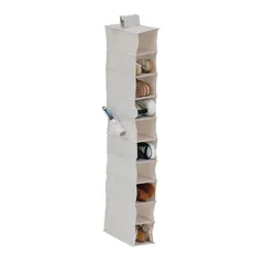5Five Hanging Cloth Shoe Rack (10 Pair, Beige)