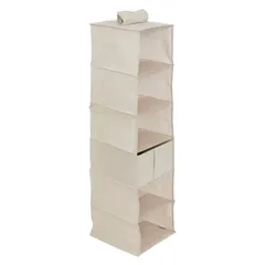 5Five Hanging Laundry Organisr 6 Compartments (Beige)