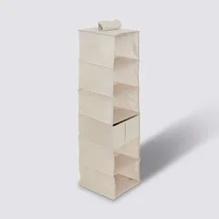 5Five Hanging Laundry Organisr 6 Compartments (Beige)