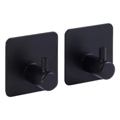 5Five Stiky Adhesive Stainless Steel Hooks Set (2 Pc, Assorted Colors)