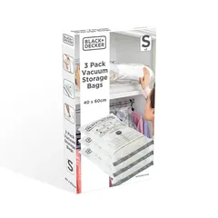 Black+Decker Vacuum Storage Bag Pack (60 x 40 cm, Small, 3 Pc.)