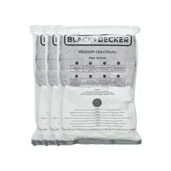 Black+Decker Vacuum Storage Bag Pack (50 x 70 cm, Medium, 3 Pc.)