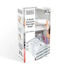 Black+Decker Vacuum Storage Bag Pack (60 x 100 cm, Extra Large, 3 Pc.)