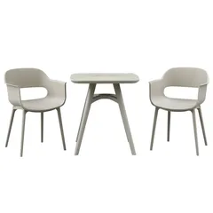 Rio Injected Plastic Bistro Set (Beige, 58 x 58 x 78 cm, 3 Pc.)