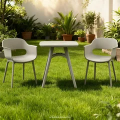 Rio Injected Plastic Bistro Set (Beige, 58 x 58 x 78 cm, 3 Pc.)