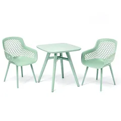 Rio Injected Plastic Bistro Set (Light Green, 59 x 59 x 86 cm, 3 Pc.)