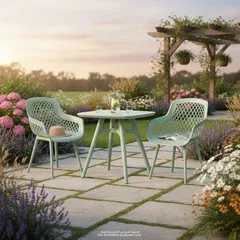 Rio Injected Plastic Bistro Set (Light Green, 59 x 59 x 86 cm, 3 Pc.)