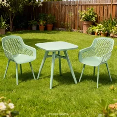 Rio Injected Plastic Bistro Set (Light Green, 59 x 59 x 86 cm, 3 Pc.)