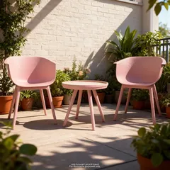 Rio Injected Plastic Bistro Set (Light Pink, 60 x 57 x 75.5 cm, 3 Pc.)