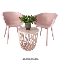 Rio Injected Plastic Bistro Set (Pink, 60 x 57 x 75.5 cm, 3 Pc.)