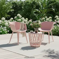 Rio Injected Plastic Bistro Set (Pink, 60 x 57 x 75.5 cm, 3 Pc.)