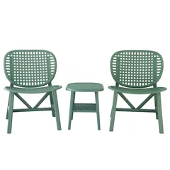 Rio Injected Plastic Bistro Set (Green, 59.5 x 63 x 79.5 cm, 3 Pc.)