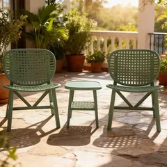 Rio Injected Plastic Bistro Set (Green, 59.5 x 63 x 79.5 cm, 3 Pc.)
