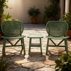 Rio Injected Plastic Bistro Set (Green, 59.5 x 63 x 79.5 cm, 3 Pc.)